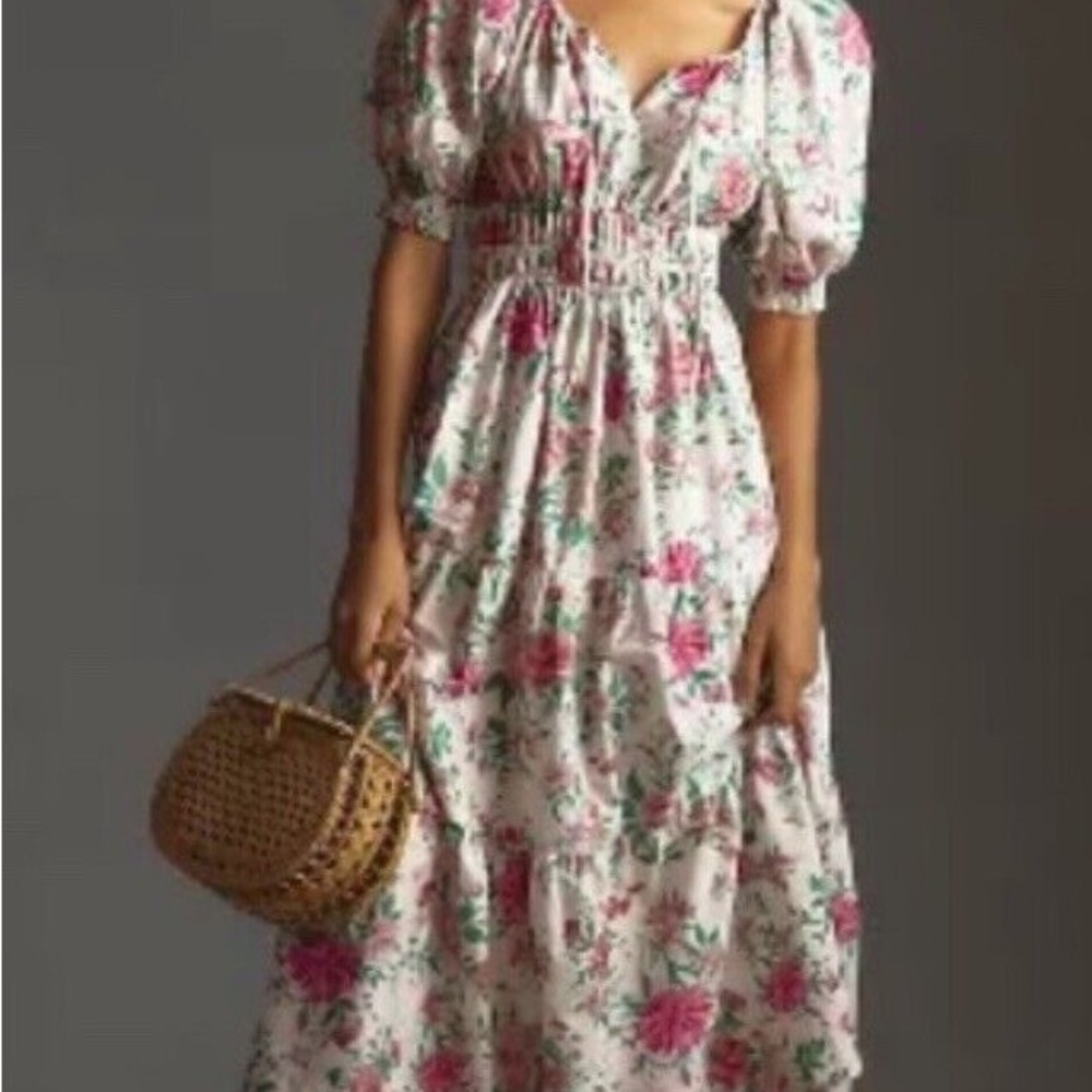 Anthropologie The Somerset Maxi Dress Puff Sleeve Edition S NWT